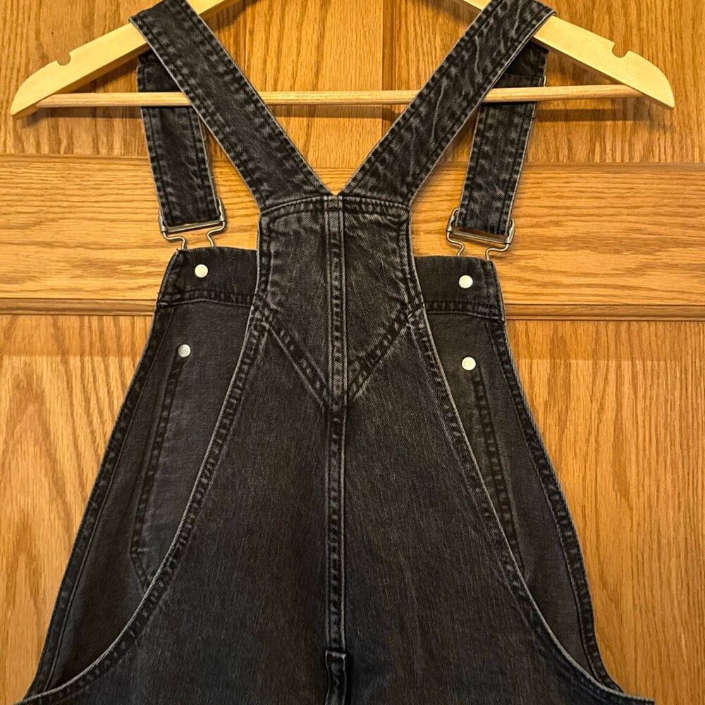 GAP Denim Slouchy Overalls In Washed Black Medium - Picture 10 of 10